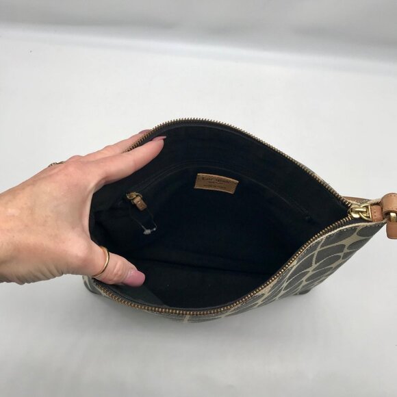 Kate Spade Gray Canvas Vintage Geometric Print Shoulder Bag - Picture 10 of 11